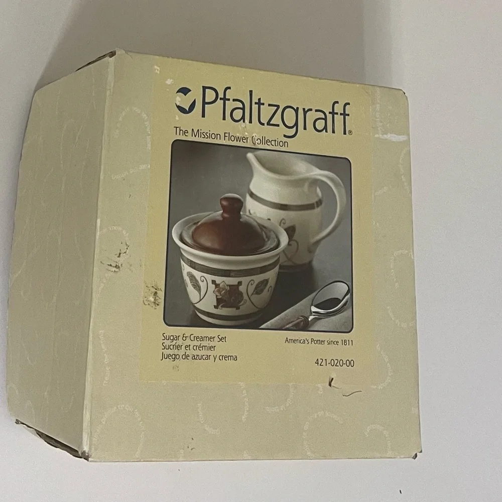 Pfaltzgraff Mission Flower Sugar & Creamer Set